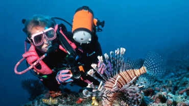 Woman scuba diving