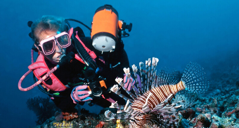 Woman scuba diving