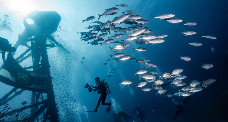 HTMS Chang wreck - 98 feet down.