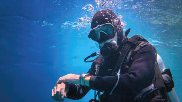 Use a compass to navigate underwater