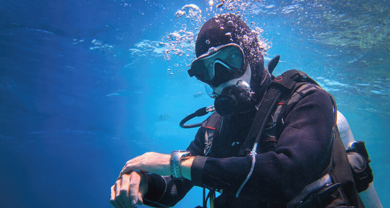 Use a compass to navigate underwater