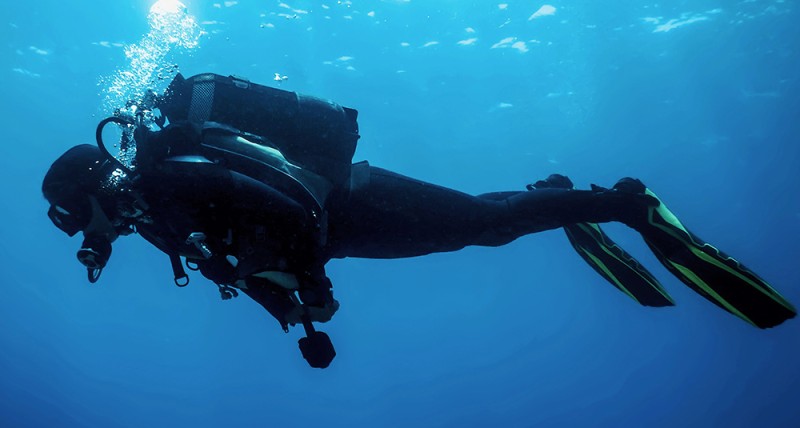 floating diver