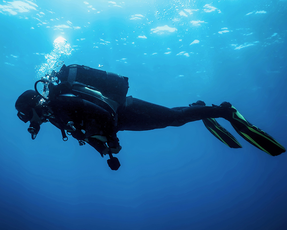 floating diver